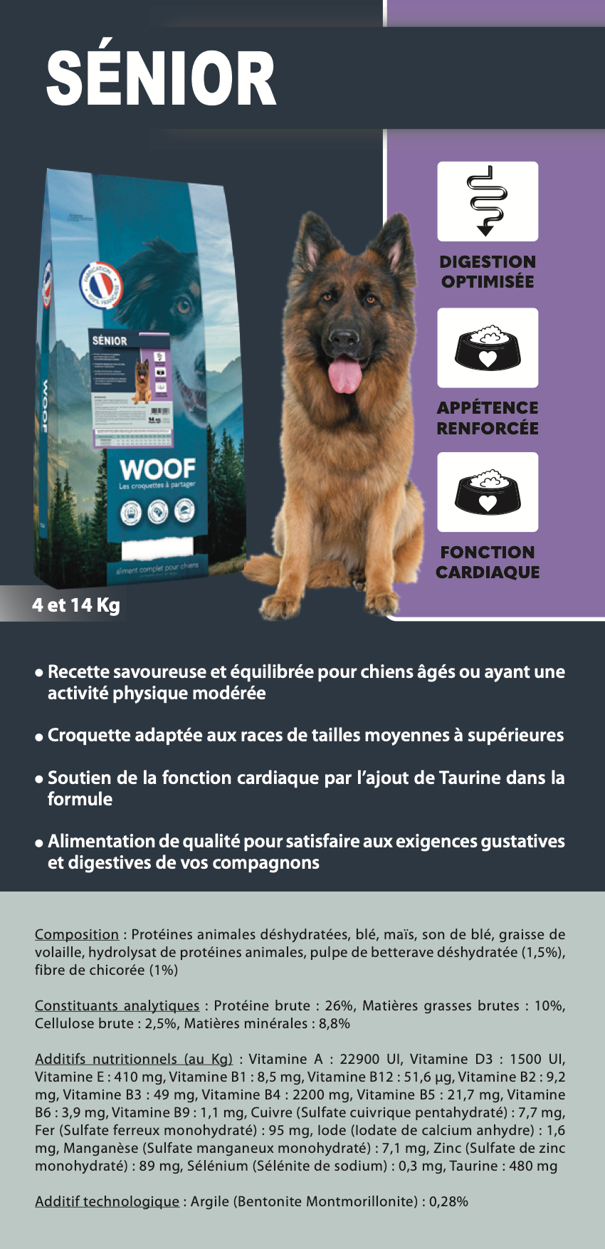 Corquettes pour chien senior WOOF 