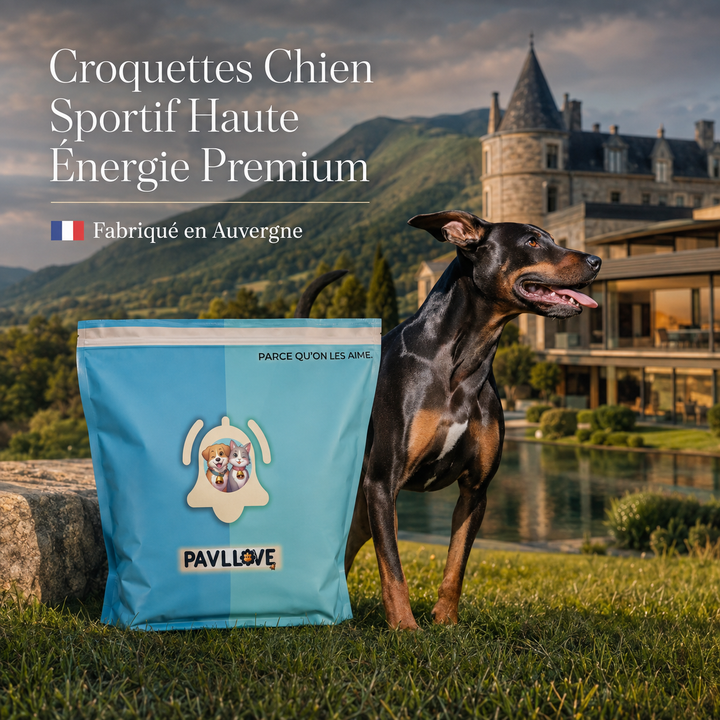 Alimentation complète pour chien sportif et chienne gestante ou allaitante