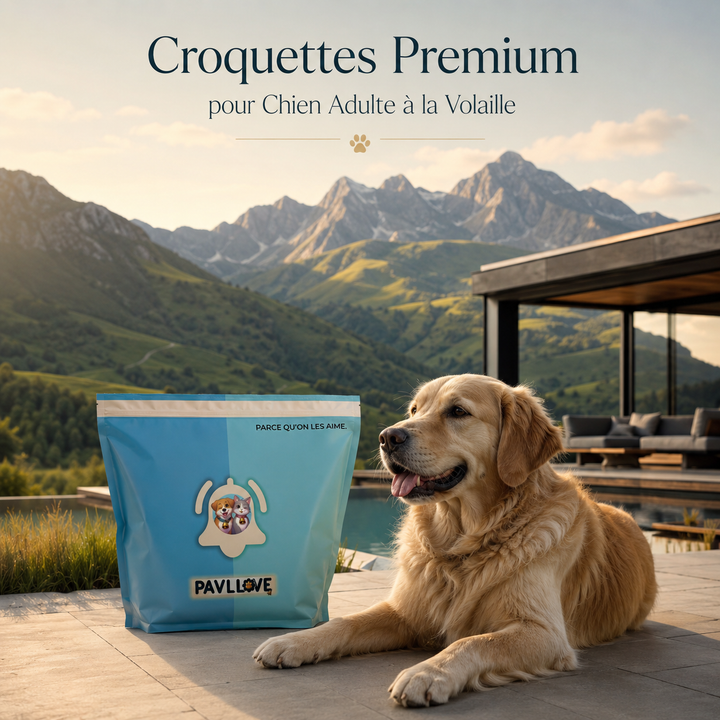 Alimentation française haut de gamme pour chien adulte Pavllove