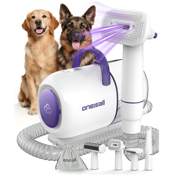 Brosse aspirante pour chat à poils longs utilisée pour entretenir le pelage et récupérer les poils morts pendant la mue