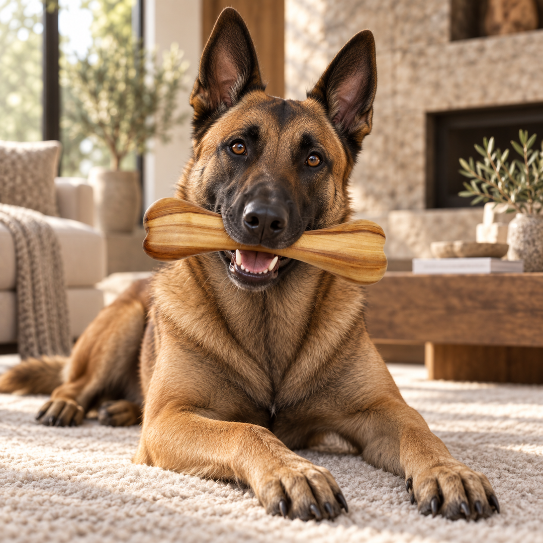 Os à mâcher en bois d’olivier pour chien à forte mastication