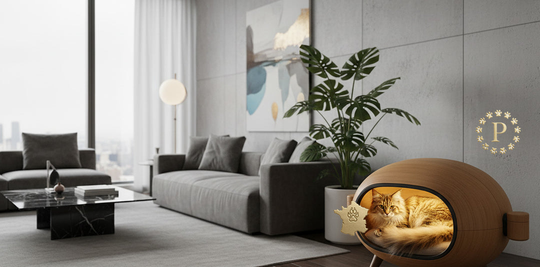 chat allongé dans niche Cocoon Pavllove