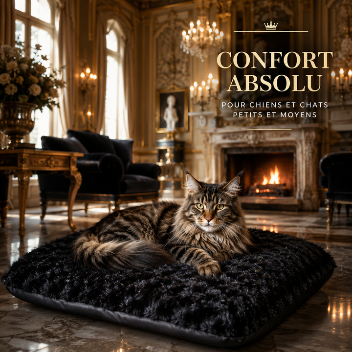 Coussin cocooning pour chien et chat d’intérieur au design noir premium