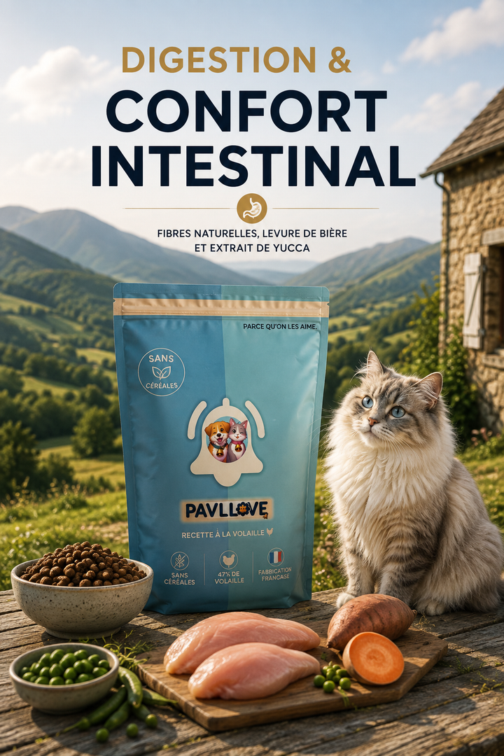 Croquettes haut de gamme pour chat adulte sans céréales à la volaille fabriquées en France