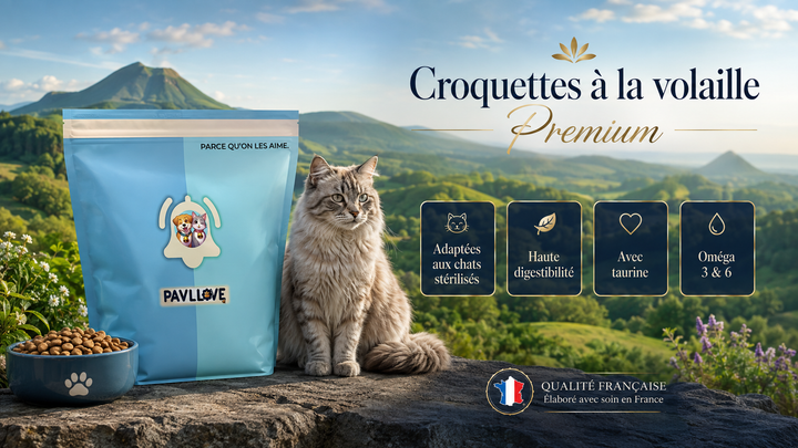 Croquettes Haut de gamme pour Chat adulte & senior (stérilisé ou non)  Volaille