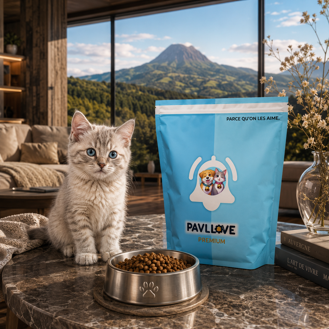 Croquettes chaton premium françaises à la volaille pour une alimentation complète et équilibrée