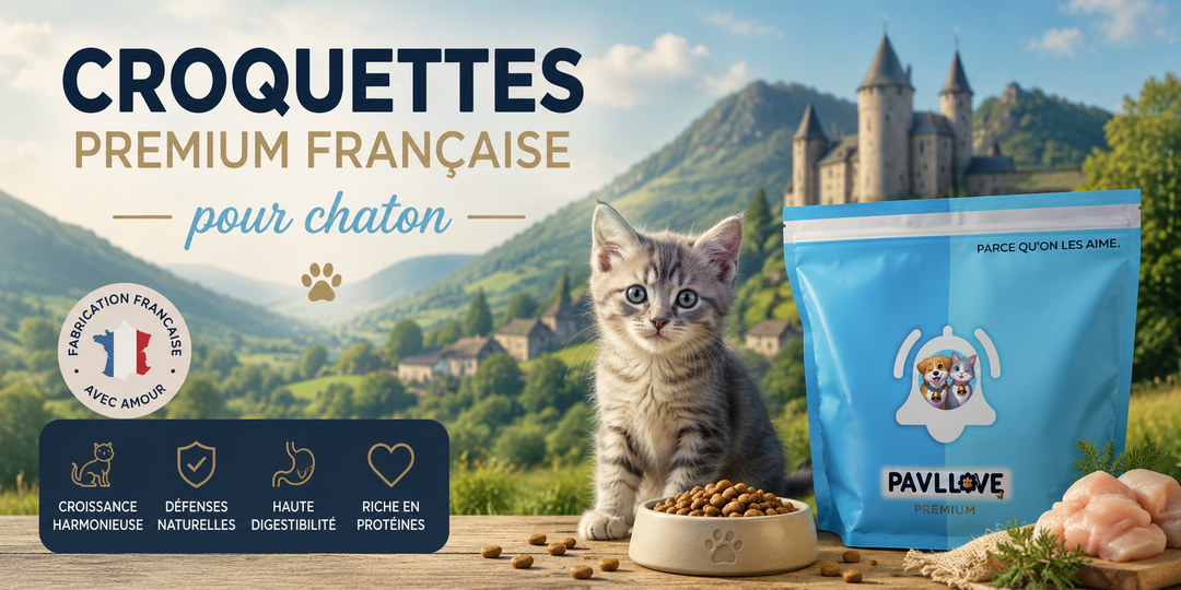 Croquettes premium pour jeune chat à la volaille avec oméga-3 EPA DHA et huile de poisson