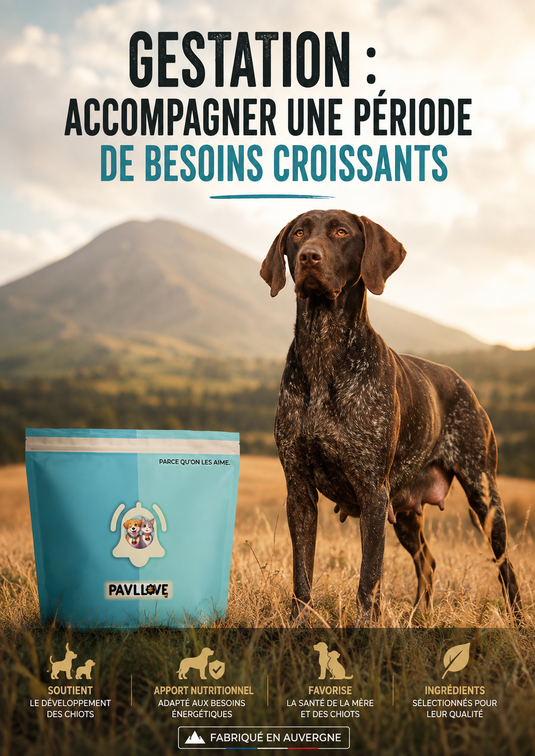 Croquettes Pavllove pour chien de chasse endurance et longues journées de terrain