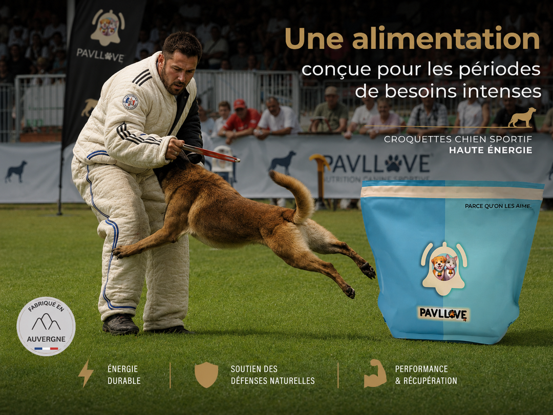 Croquettes haute énergie pour chien pratiquant plus de deux heures d’activité par jour