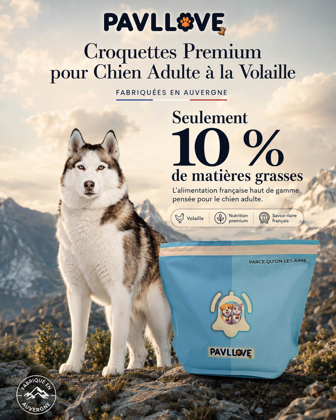 Croquettes chien adulte oméga 3 digestion et maintien du poids de forme