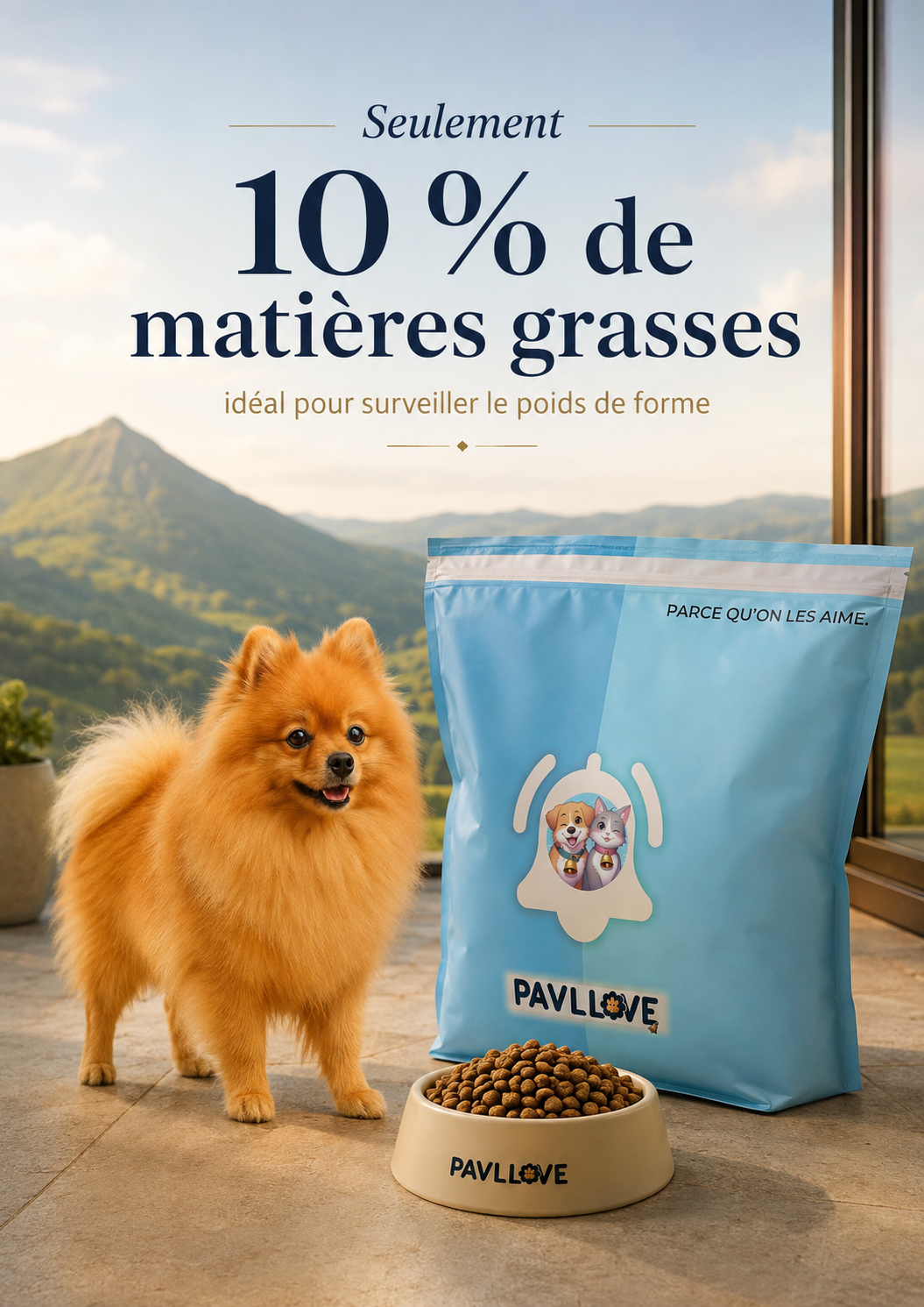 Croquettes pour petit chien adulte stérilisé avec 28 % de protéines et 10 % de matières grasses