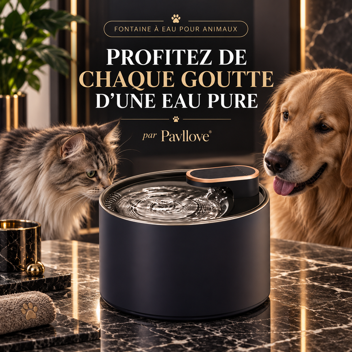 Fontaine à eau noire pour chat au design premium et moderne