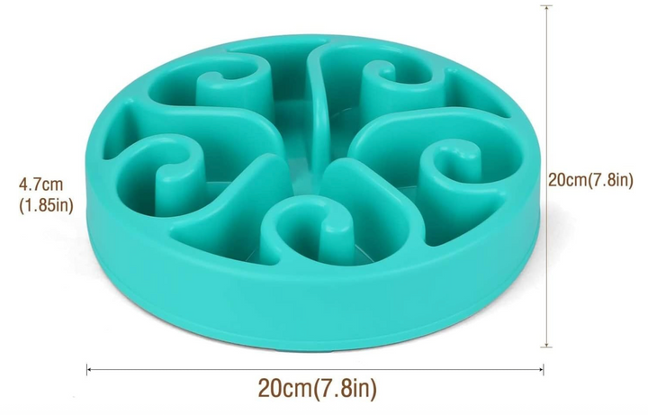 gamelle design Pavllove pour chien en forme de spirale bleue