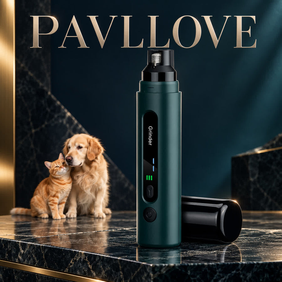 Lime à griffes électrique PAVLLOVE vert foncé pour chien et chat, avec meule diamantée et capuchon de protection.