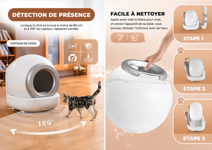 Litière Automatique Autonettoyante Nice Kitty – Bluetooth, Application & Anti-Odeurs