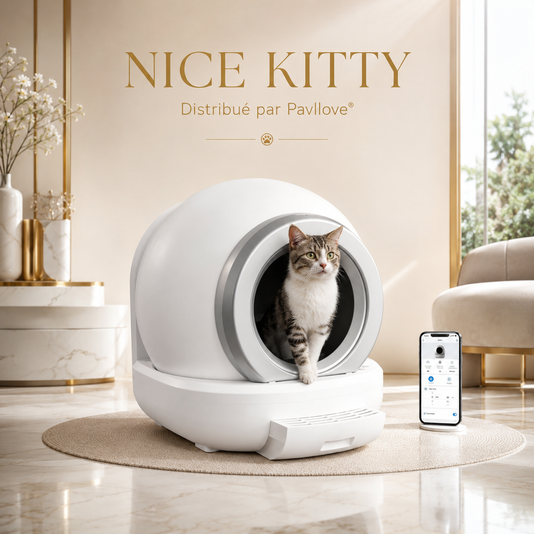Litière Automatique Autonettoyante Nice Kitty – Bluetooth, Application & Anti-Odeurs