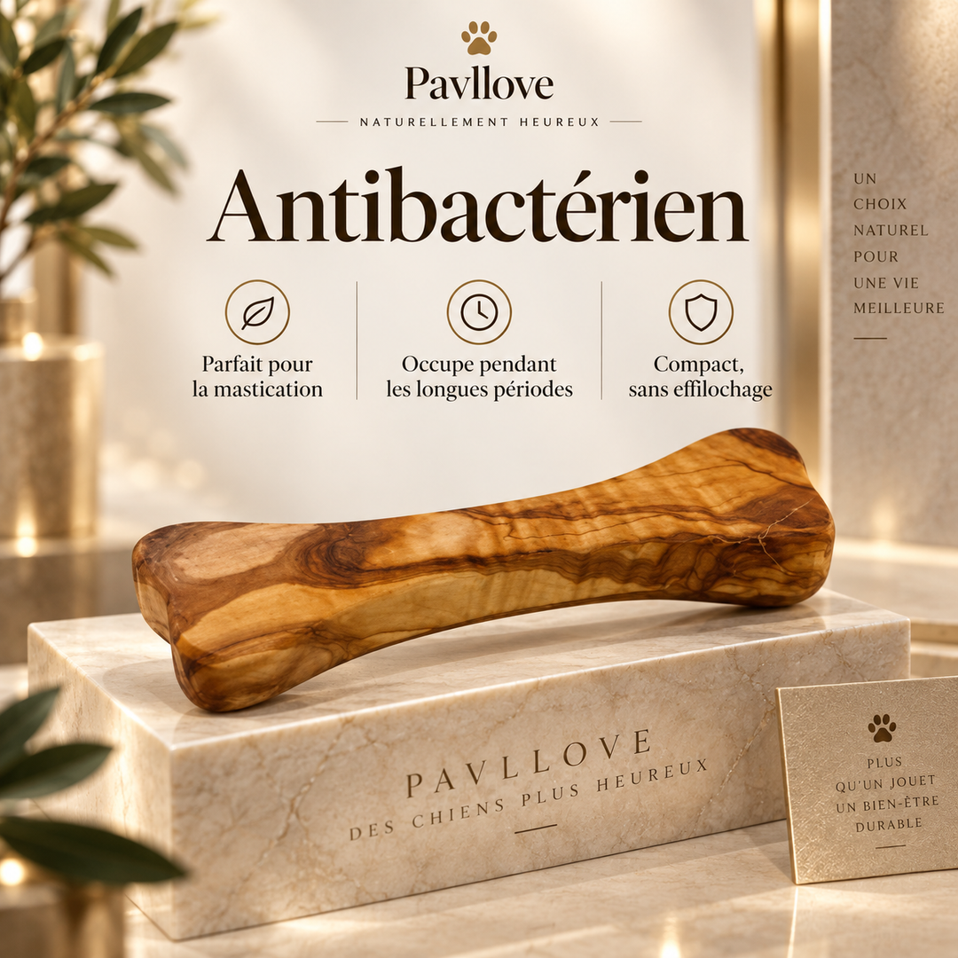 Bois d’olivier artisanal à mâcher pour chien fabriqué à Grenoble