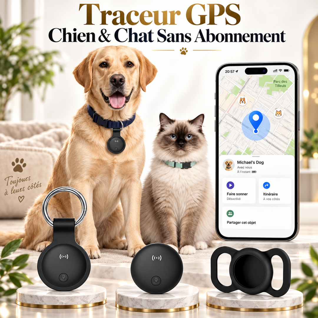 Traceur GPS Pavllove pour chien et chat sans abonnement mensuel