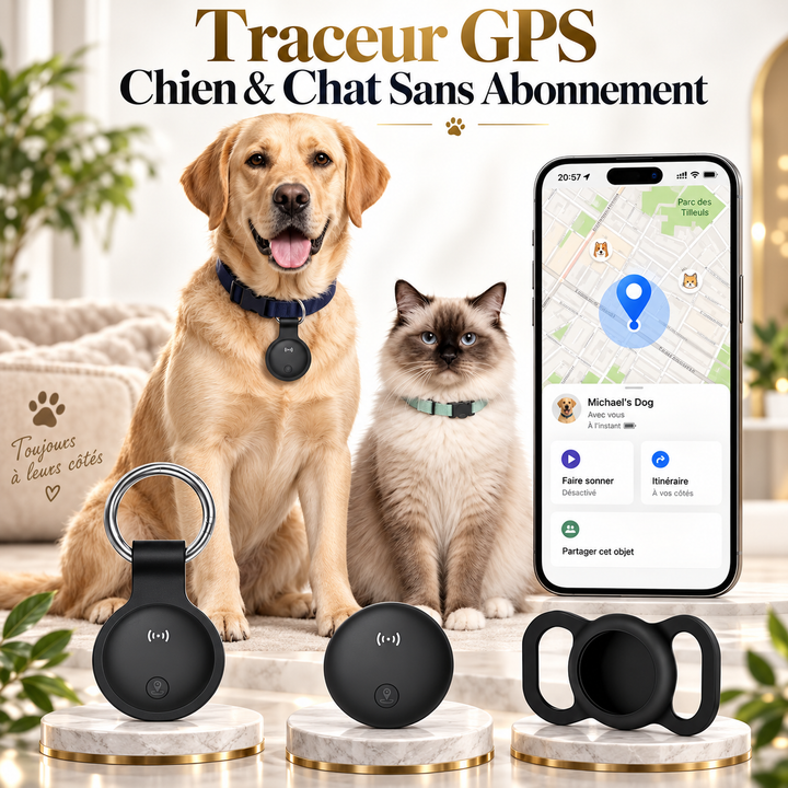Traceur GPS Pavllove pour chien et chat sans abonnement mensuel